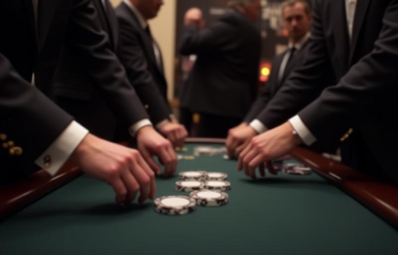 Southern Cross Casino Events team setting up a poker table with precision