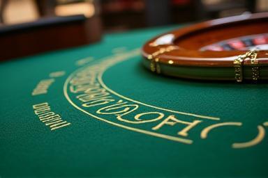 Close up of premium blackjack and roulette tables showing quality finish